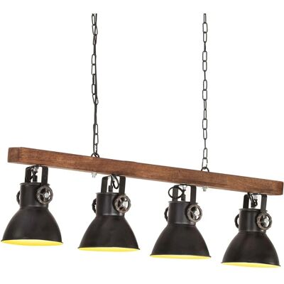 vidaXL Lampe de Plafond Industrielle en Bois de Mangue Noire E27 - Luminaires Suspendus - Publicité vidaXL Lampe de Plafond Industrielle en Bois de Mangue Noire E27 - Luminaires Suspendus - Publicité