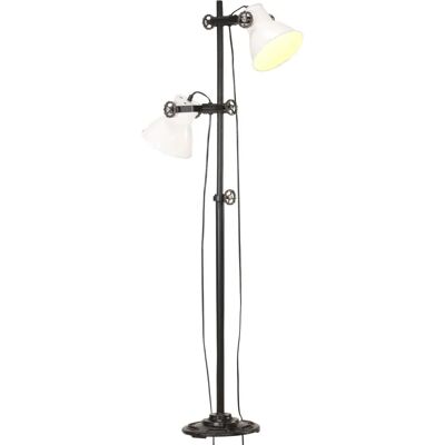 vidaXL Lampa podłogowa 2-Płomień biały E27 żeliwo - Lampa podłogowa vidaXL Lampa podłogowa 2-Płomień biały E27 żeliwo - Lampa podłogowa