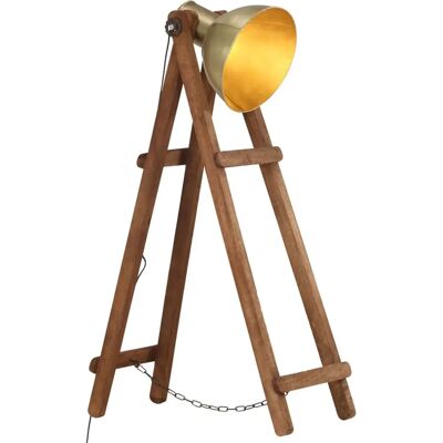 VIDAXL Podłogowa lampa z drewna mango - Styl industrialny vintage - E27 - Brązowa VIDAXL Podłogowa lampa z drewna mango - Styl industrialny vintage - E27 - Brązowa