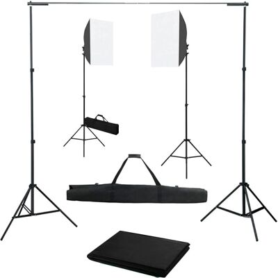 Vidaxl Fotostudio Set - Softbox Verlichting & Achtergrond Vidaxl Fotostudio Set - Softbox Verlichting & Achtergrond