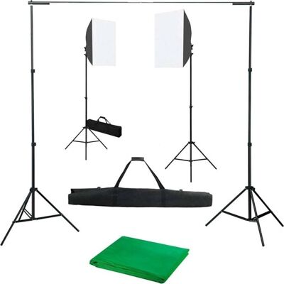 vidaXL Fotostudie Sæt med Softbox Lys & Baggrund vidaXL Fotostudie Sæt med Softbox Lys & Baggrund