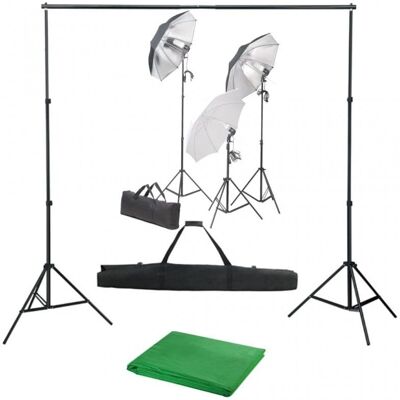 vidaXL Fotostudio Kit met Verlichting en Achtergrond vidaXL Fotostudio Kit met Verlichting en Achtergrond
