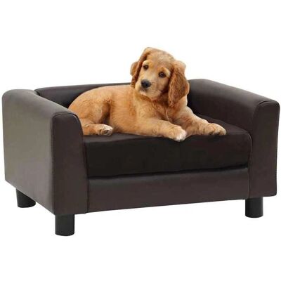 vidaXL Haustiersofa - Klein Braun Kunstleder - 60x43x30cm vidaXL Haustiersofa - Klein Braun Kunstleder - 60x43x30cm
