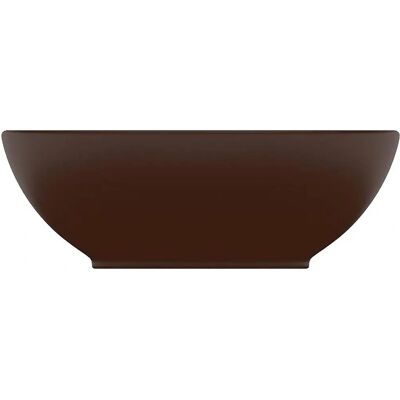vidaXL Luxus Oval Dunkelbraune Keramikwaschbecken - 40x33 cm Badezimmer vidaXL Luxus Oval Dunkelbraune Keramikwaschbecken - 40x33 cm Badezimmer