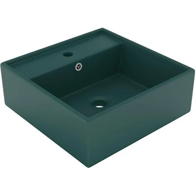 vidaXL Luxuswaschbecken Quadratisch Dunkelgrün 41x41 cm Keramik vidaXL Luxuswaschbecken Quadratisch Dunkelgrün 41x41 cm Keramik