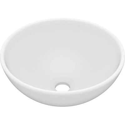 vidaXL Luksusowe okrągłe umywalka matowa biała 32,5x14 cm ceramika - Umywalka vidaXL Luksusowe okrągłe umywalka matowa biała 32,5x14 cm ceramika - Umywalka