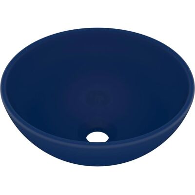 vidaXL Luxe Ronde Mat Donkerblauwe Keramische Wastafel - Wastafel vidaXL Luxe Ronde Mat Donkerblauwe Keramische Wastafel - Wastafel
