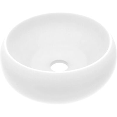 vidaXL Luxe Wastafel Rond Mat Wit - 40x15 cm Keramiek vidaXL Luxe Wastafel Rond Mat Wit - 40x15 cm Keramiek