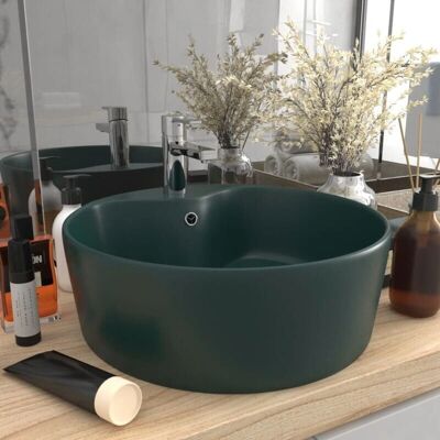vidaXL Ciemnozielona Ceramiczna Luksusowa Umywalka - Umywalka vidaXL Ciemnozielona Ceramiczna Luksusowa Umywalka - Umywalka