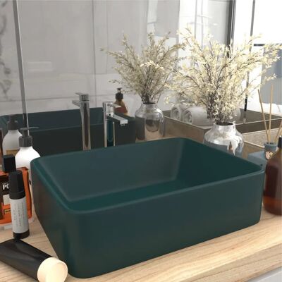 vidaXL Luksus vask i mat mørkegrøn 41x30x12 cm keramik - Vask vidaXL Luksus vask i mat mørkegrøn 41x30x12 cm keramik - Vask