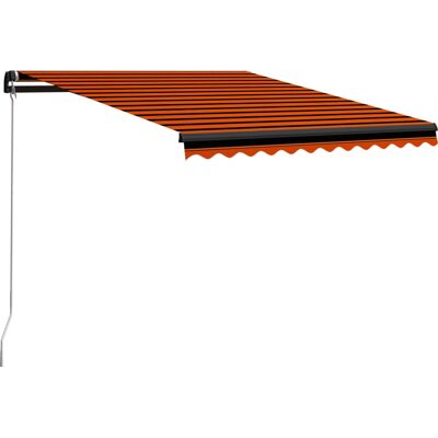 Ręcznie wysuwany markiza MAISONCHIC - 350x250 cm - Pomarańczowa i brązowa - Ochrona słoneczna Ręcznie wysuwany markiza MAISONCHIC - 350x250 cm - Pomarańczowa i brązowa - Ochrona słoneczna