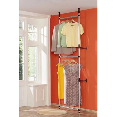 vidaXL Aluminiums teleskopiske garderobesystem - Pladsbesparende, Justerbart, Robust vidaXL Aluminiums teleskopiske garderobesystem - Pladsbesparende, Justerbart, Robust