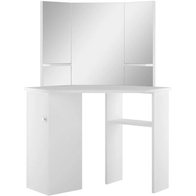 vidaXL Ensemble de coiffeuse d'angle blanc - Coiffeuse chambre - Publicité vidaXL Ensemble de coiffeuse d'angle blanc - Coiffeuse chambre - Publicité