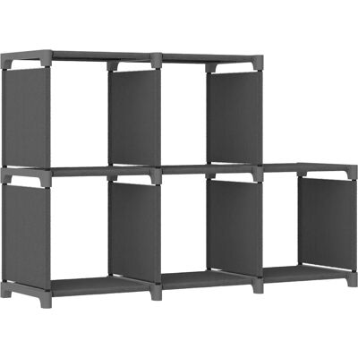 vidaXL 5-Würfel Displayregal Grau Stoff - Display Regal vidaXL 5-Würfel Displayregal Grau Stoff - Display Regal