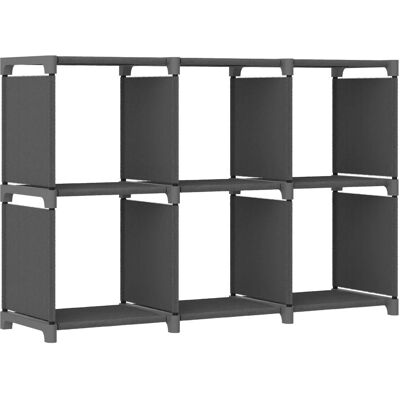 vidaXL Graues Stoff 6-Würfel Regal - Aufbewahrungsorganisator vidaXL Graues Stoff 6-Würfel Regal - Aufbewahrungsorganisator