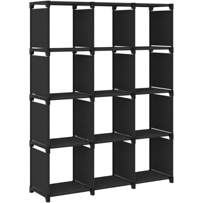 vidaXL 7100 Zwart stoffen 12-kubus boekenkast - Boekenkast vidaXL 7100 Zwart stoffen 12-kubus boekenkast - Boekenkast