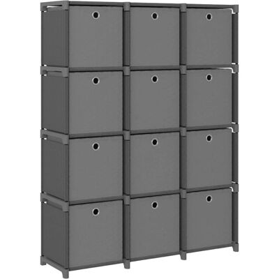 vidaXL 322617 Graue Stoff 12-Würfel Regal - Regal vidaXL 322617 Graue Stoff 12-Würfel Regal - Regal