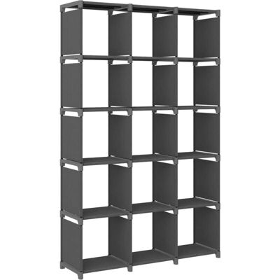 vidaXL 15-Würfel-Regal Grau Stoff - Aufbewahrungsorganizer vidaXL 15-Würfel-Regal Grau Stoff - Aufbewahrungsorganizer
