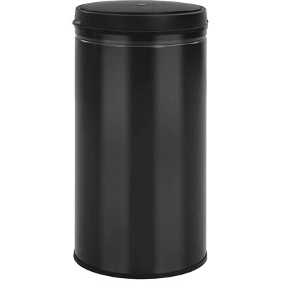 vidaXL Cubo de basura con sensor automático - 60L Acero al carbono Negro vidaXL Cubo de basura con sensor automático - 60L Acero al carbono Negro