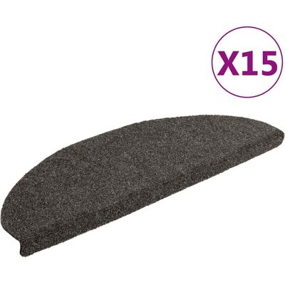 vidaXL Zelfklevende trapmatten - Antraciet - 15 stuks - 65x21x4 cm vidaXL Zelfklevende trapmatten - Antraciet - 15 stuks - 65x21x4 cm