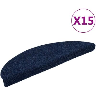 vidaXL Zelfklevende trapmatten Navy 15 stuks - Trapmatten vidaXL Zelfklevende trapmatten Navy 15 stuks - Trapmatten