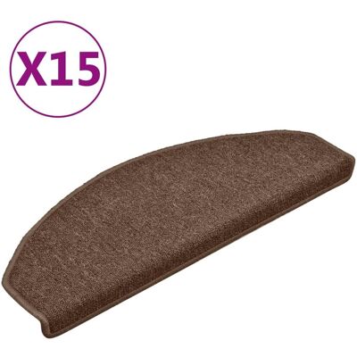 vidaXL 15er Teppich-Treppenstufen Braun Treppendekor Schutzabdeckung vidaXL 15er Teppich-Treppenstufen Braun Treppendekor Schutzabdeckung