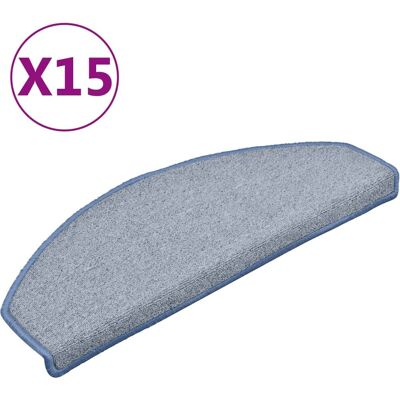 vidaXL 15 stuks trapmatten lichtgrijs en blauw beschermtapijt vidaXL 15 stuks trapmatten lichtgrijs en blauw beschermtapijt