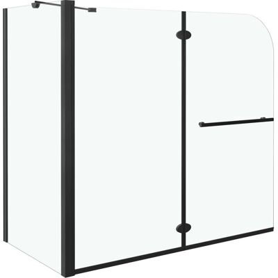 vidaXL Bi-Folding Shower Enclosure ESG Schwarz - Duschkabine vidaXL Bi-Folding Shower Enclosure ESG Schwarz - Duschkabine