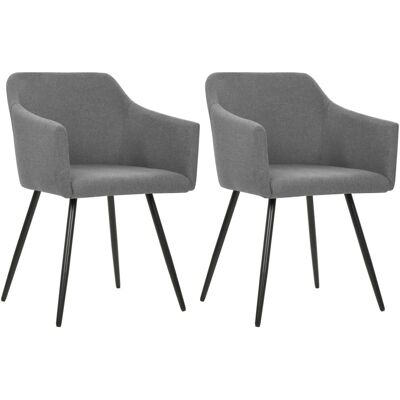 Vidaxl - 2x Dining Chairs - Hellgrau - Stoff - Dining Chairs Vidaxl - 2x Dining Chairs - Hellgrau - Stoff - Dining Chairs