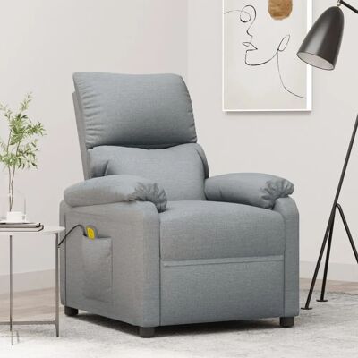 vidaXL Hellgraue Stoff Massage Sessel - Relaxsessel - Ergonomisch & Langlebig vidaXL Hellgraue Stoff Massage Sessel - Relaxsessel - Ergonomisch & Langlebig