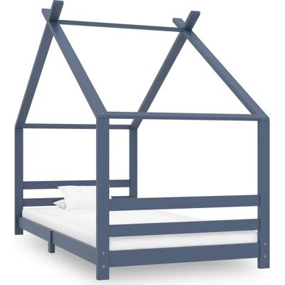 vidaXL Kinderbed van massief dennenhout - Grijs vidaXL Kinderbed van massief dennenhout - Grijs