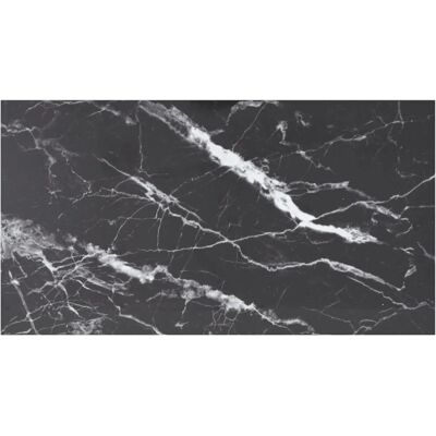 vidaXL 322276 Black Tempered Glass Marble Dining Tabletop - Tabletop vidaXL 322276 Black Tempered Glass Marble Dining Tabletop - Tabletop