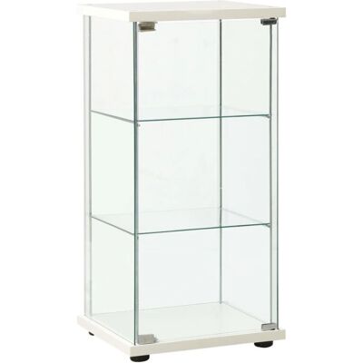 vidaXL Aufbewahrungsschrank - Sicherheitsglas Weiß - 42-5x36-5x86 cm - Stauraumschrank vidaXL Aufbewahrungsschrank - Sicherheitsglas Weiß - 42-5x36-5x86 cm - Stauraumschrank