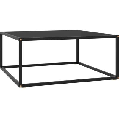 vidaXL Couchtisch Schwarz mit Schwarzem Glas 80x80x35 cm - Kaffeetisch vidaXL Couchtisch Schwarz mit Schwarzem Glas 80x80x35 cm - Kaffeetisch