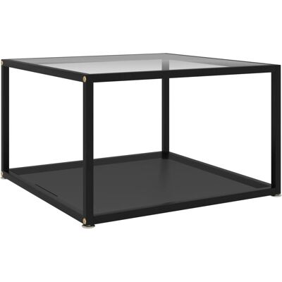 vidaXL Musta ja läpinäkyvä taivutettu lasinen sohvapöytä - 60x60x35 cm vidaXL Musta ja läpinäkyvä taivutettu lasinen sohvapöytä - 60x60x35 cm