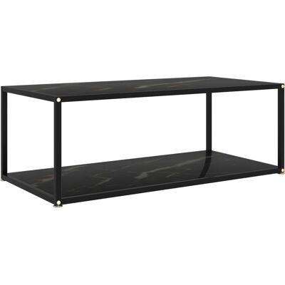 vidaXL - CoffeeTable 100x50x35 - Schwarz - Gehärtetes Glas - Coffee table vidaXL - CoffeeTable 100x50x35 - Schwarz - Gehärtetes Glas - Coffee table