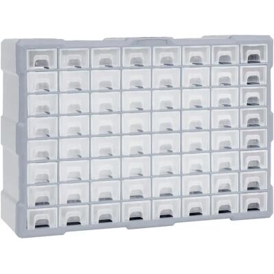 vidaXL Nova - Organizer wielofunkcyjny - 64 szuflady - 52x16x37,5 cm - Szary vidaXL Nova - Organizer wielofunkcyjny - 64 szuflady - 52x16x37,5 cm - Szary