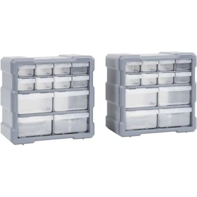 vidaXL Organisateur à Tirroirs 2 pcs 12 Tirroirs vidaXL Organisateur à Tirroirs 2 pcs 12 Tirroirs