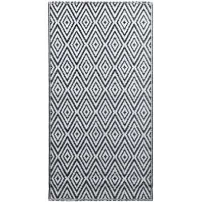 vidaXL Buiten Tapijt Wit en Zwart 80x150 cm - Buiten Tapijt vidaXL Buiten Tapijt Wit en Zwart 80x150 cm - Buiten Tapijt