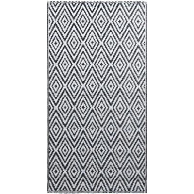 vidaXL Außen-Teppich ARAKIL Weiß und Schwarz 120x180 cm PP Balkon Teppich Terrassen Decke - Außen Teppich vidaXL Außen-Teppich ARAKIL Weiß und Schwarz 120x180 cm PP Balkon Teppich Terrassen Decke - Außen Teppich