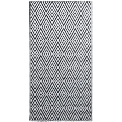 vidaXL Buiten Tapijt Wit en Zwart 160x230 cm PP Balkon Kleed Patio Dekentje vidaXL Buiten Tapijt Wit en Zwart 160x230 cm PP Balkon Kleed Patio Dekentje