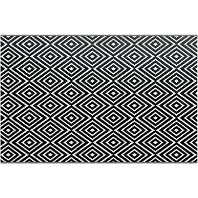 vidaXL Außen-Teppich Weiß und Schwarz 190x290 cm - Außen Teppich vidaXL Außen-Teppich Weiß und Schwarz 190x290 cm - Außen Teppich