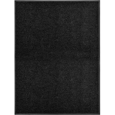 Estera lavable negra vidaXL 90x120 cm - Alfombra de entrada para hogar y jardín Estera lavable negra vidaXL 90x120 cm - Alfombra de entrada para hogar y jardín