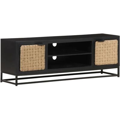 VidaXL 120x30x40 cm Mangoholz TV-Schrank - Industrieller Stil - Schwarz VidaXL 120x30x40 cm Mangoholz TV-Schrank - Industrieller Stil - Schwarz