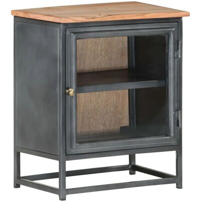 vidaXL 323501 Table de nuit grise - Table de nuit - Publicité vidaXL 323501 Table de nuit grise - Table de nuit - Publicité