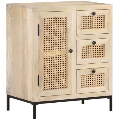 vidaXL Massiv Mangoholz Sideboard Natürliche Rattan - Wohnzimmer Aufbewahrung vidaXL Massiv Mangoholz Sideboard Natürliche Rattan - Wohnzimmer Aufbewahrung