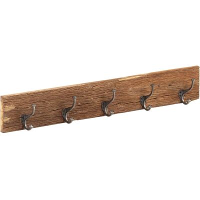 vidaXL Garderhaken mit 5 Haken - Recyceltes Holz - 100x2,5x15 cm vidaXL Garderhaken mit 5 Haken - Recyceltes Holz - 100x2,5x15 cm