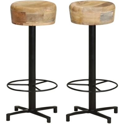 vidaXL 2x Massiv Mangoholz Barhocker 76 cm Holz Bistro Pub Thekenstuhl vidaXL 2x Massiv Mangoholz Barhocker 76 cm Holz Bistro Pub Thekenstuhl
