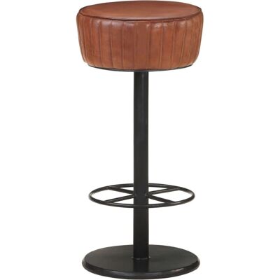 vidaXL Barhocker - Echtes Leder, Stahl, 37x76cm - Bar Stool vidaXL Barhocker - Echtes Leder, Stahl, 37x76cm - Bar Stool
