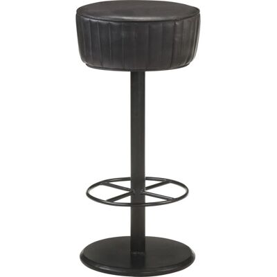 VidaXL 321872 Zwarte Lederen Barkruk - Barkruk VidaXL 321872 Zwarte Lederen Barkruk - Barkruk